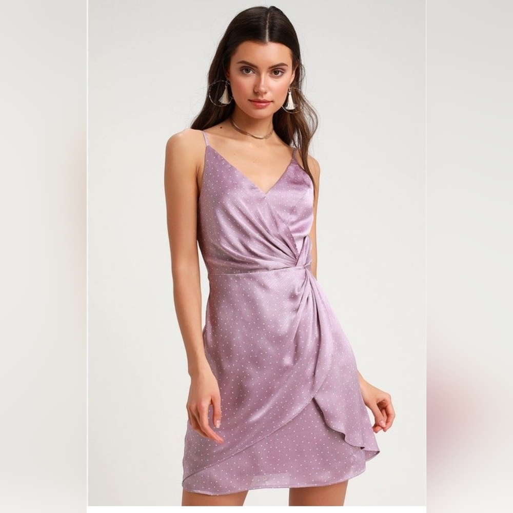 Lulus Polka Dot Satin Dress